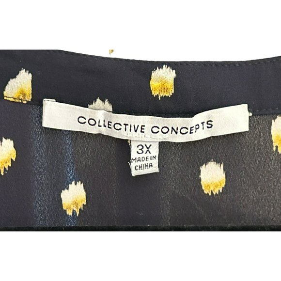 Anthropologie Collective Concepts Women's Black Blouse 3X Plus Size Long Sleeve - Picture 4 of 5